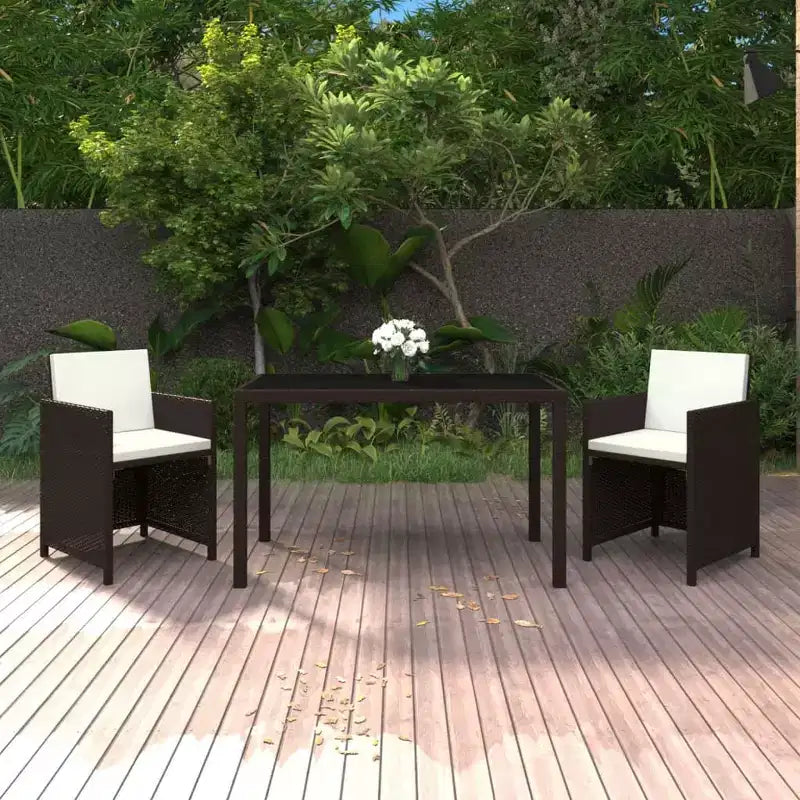 vidaXL Salon de jardin de patio Table et chaises d'extérieur en résine tressée