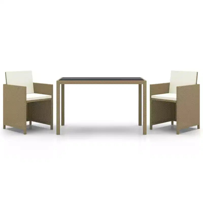 vidaXL Patio Furniture Set Outdoor Table and Chair Dining Set Poly Rattan
