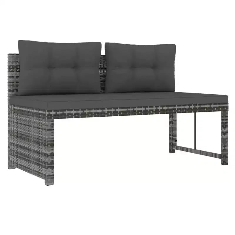 vidaXL Salon de jardin 4 pièces, canapé d'extérieur avec table basse en résine tressée