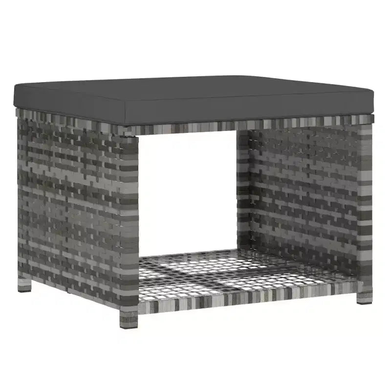 vidaXL Salon de jardin 4 pièces, canapé d'extérieur avec table basse en résine tressée