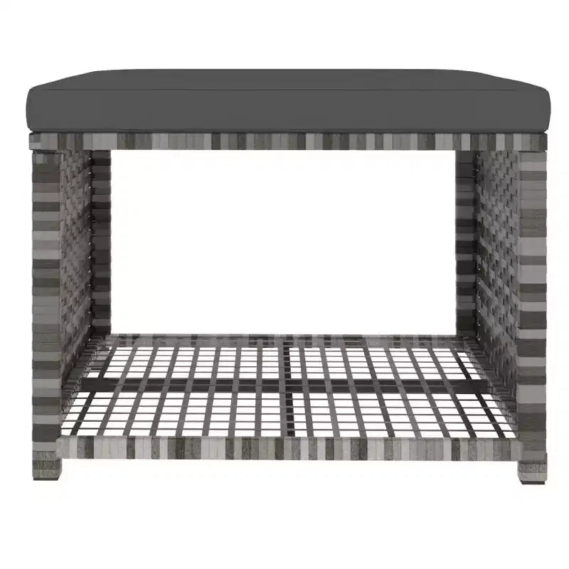 vidaXL Salon de jardin 4 pièces, canapé d'extérieur avec table basse en résine tressée
