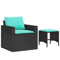 vidaXL Patio Sofa Set with Cushions Outdoor 4 Piece Poly Rattan Brown/Gray/Black