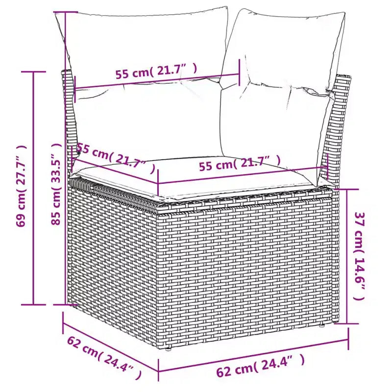 vidaXL Salon de jardin 10 pièces avec coussins en résine tressée, canapé d'extérieur modulable, plusieurs coloris/modèles