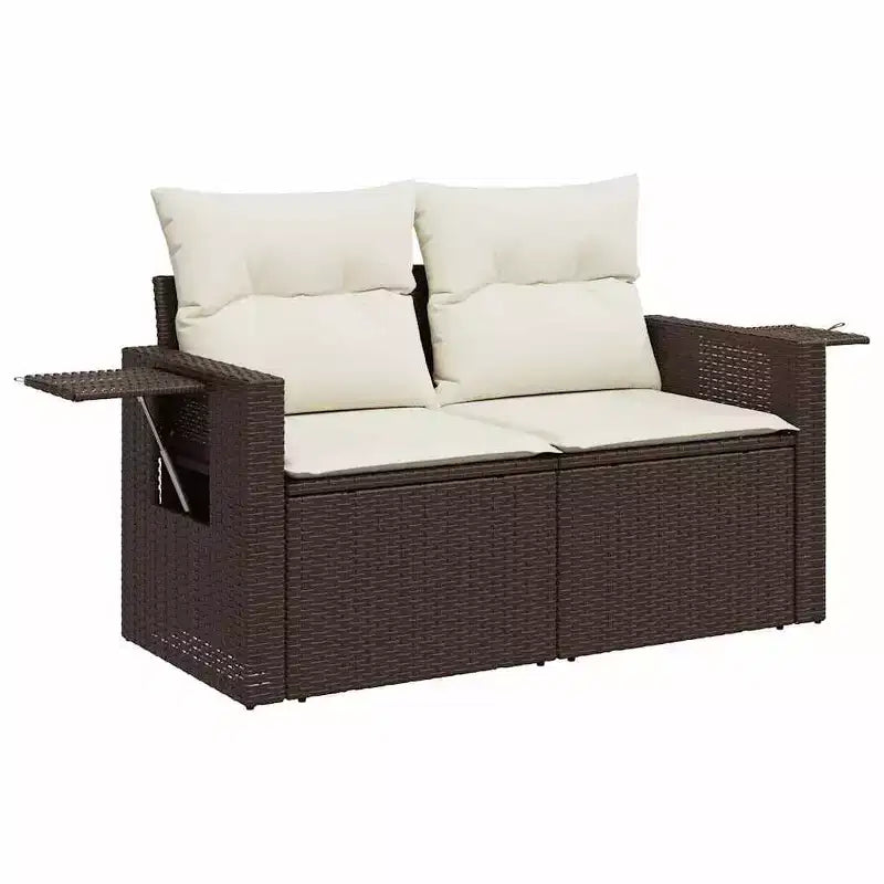 vidaXL Salon de jardin 10 pièces avec coussins en résine tressée, canapé d'extérieur modulable, plusieurs coloris/modèles