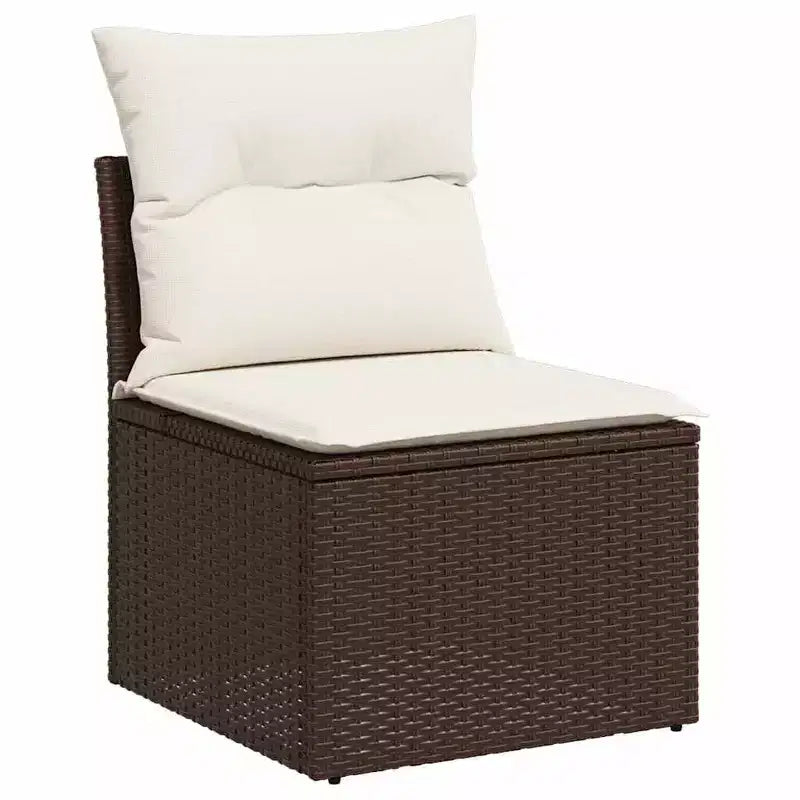 vidaXL Salon de jardin 10 pièces avec coussins en résine tressée, canapé d'extérieur modulable, plusieurs coloris/modèles
