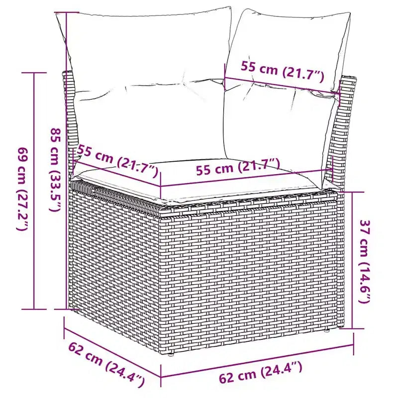 vidaXL Salon de jardin 10 pièces avec coussins en résine tressée, canapé d'extérieur modulable, plusieurs coloris/modèles