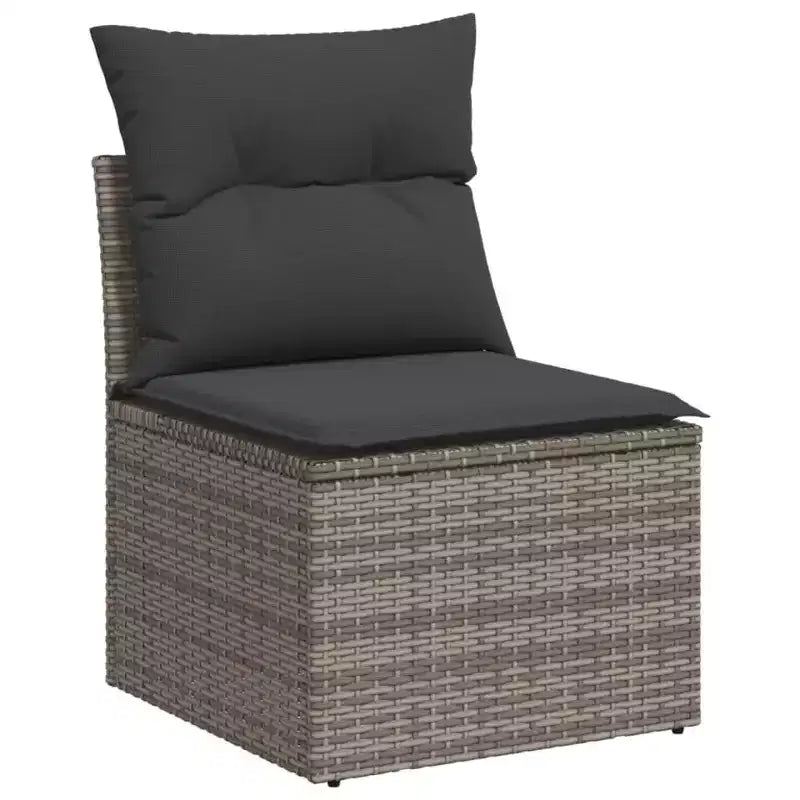 vidaXL Salon de jardin 10 pièces avec coussins en résine tressée, canapé d'extérieur modulable, plusieurs coloris/modèles
