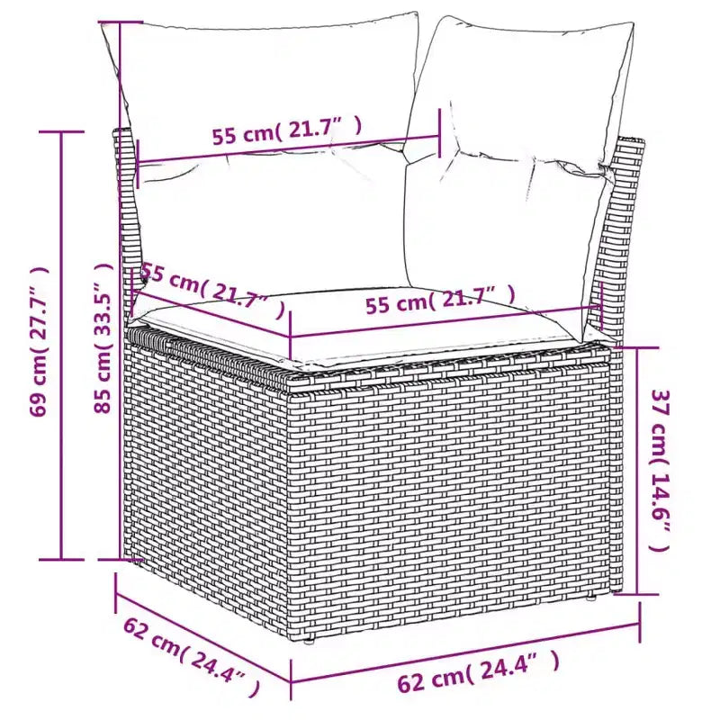 vidaXL Salon de jardin 10 pièces avec coussins en résine tressée, canapé d'extérieur modulable, plusieurs coloris/modèles