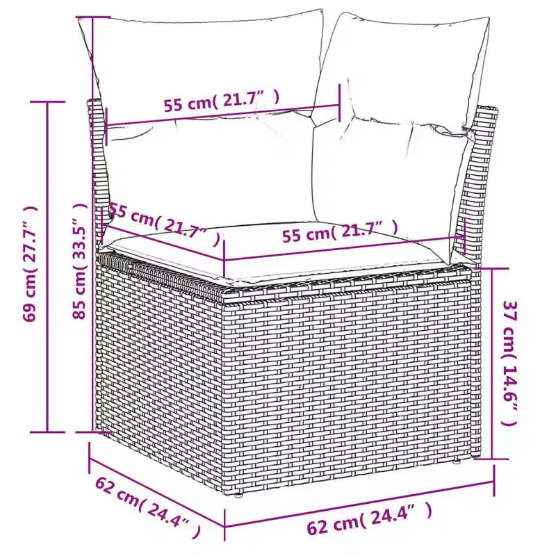 vidaXL Salon de jardin 10 pièces avec coussins en résine tressée, canapé d'extérieur modulable, plusieurs coloris/modèles