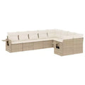 vidaXL Salon de jardin 10 pièces avec coussins en résine tressée, canapé d'extérieur modulable, plusieurs coloris/modèles