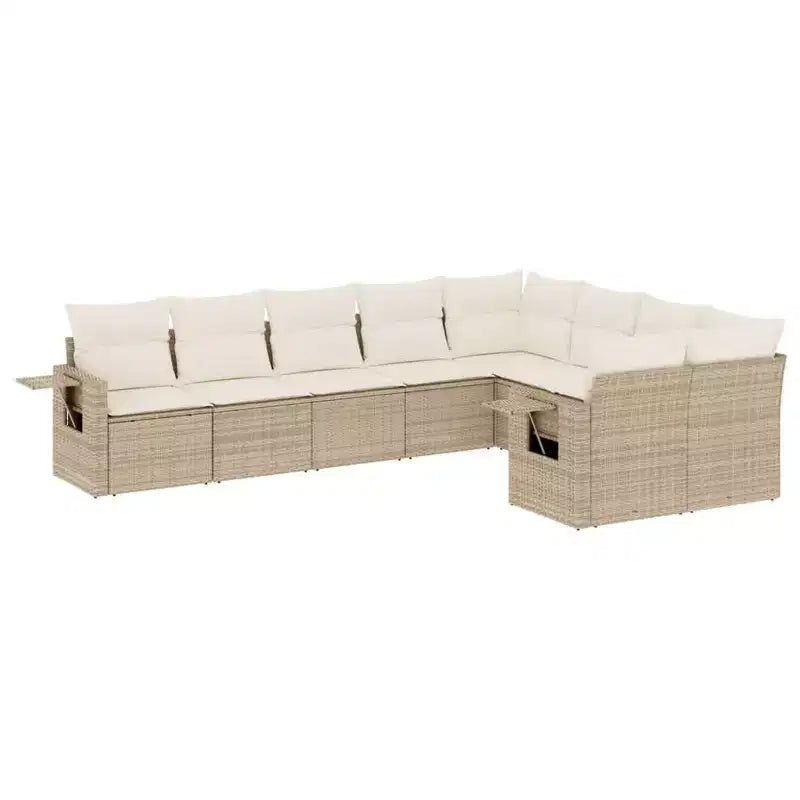 vidaXL Salon de jardin 10 pièces avec coussins en résine tressée, canapé d'extérieur modulable, plusieurs coloris/modèles