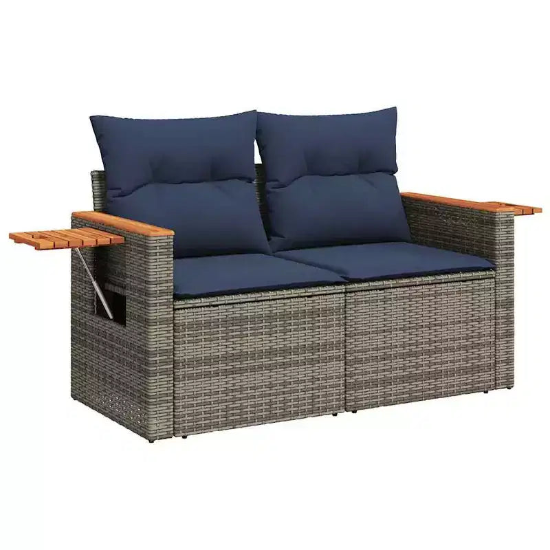 vidaXL Ensemble de canapés de jardin 5 pièces avec coussins, résine tressée noire (États-Unis seulement)