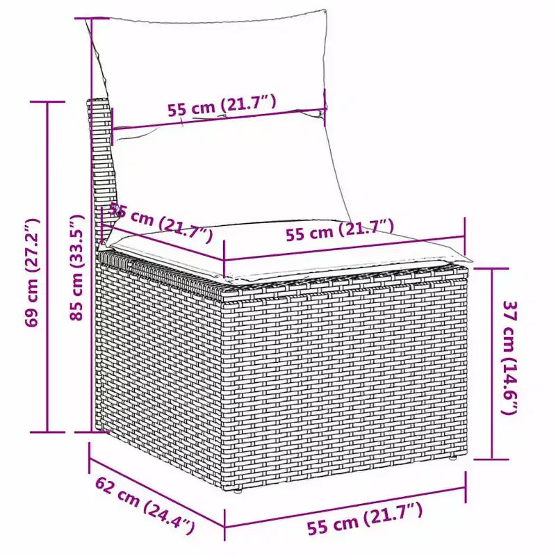 vidaXL Ensemble de canapés de jardin 5 pièces avec coussins, résine tressée noire (États-Unis seulement)