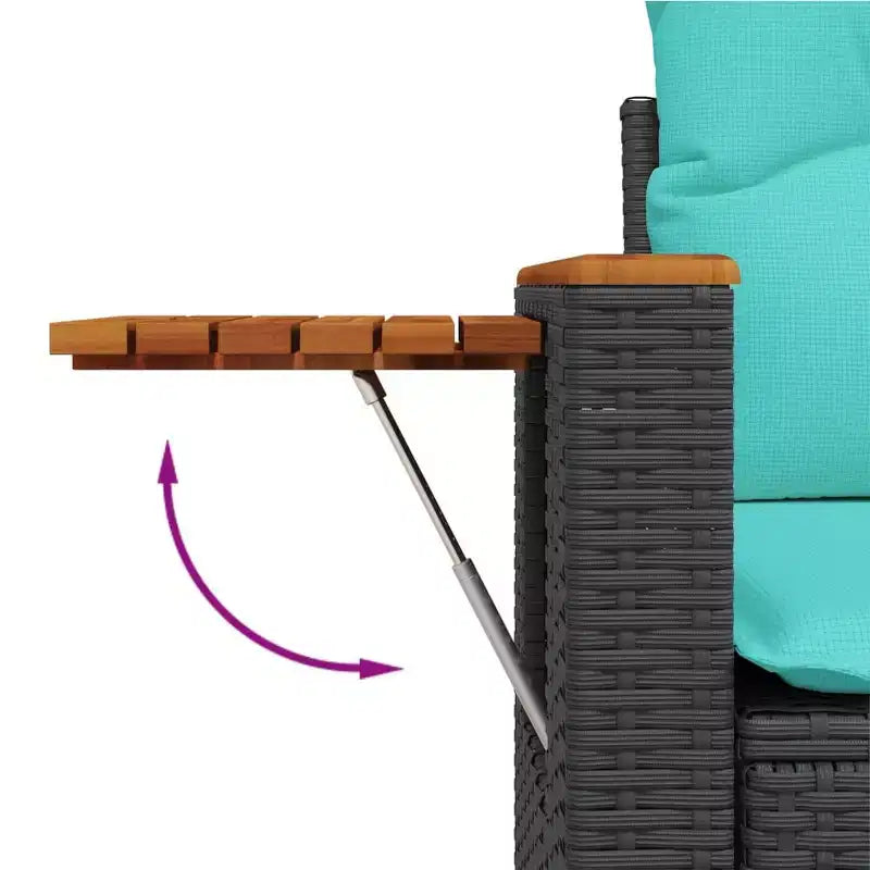 vidaXL Ensemble de canapés de jardin 5 pièces avec coussins, résine tressée noire (États-Unis seulement)