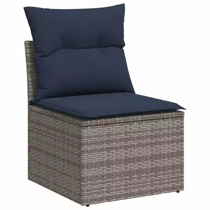 vidaXL Salon de jardin 9 pcs avec coussins résine tressée beige