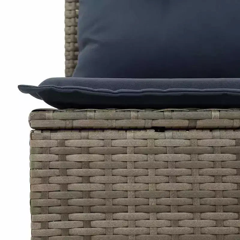 vidaXL Salon de jardin 9 pcs avec coussins résine tressée beige