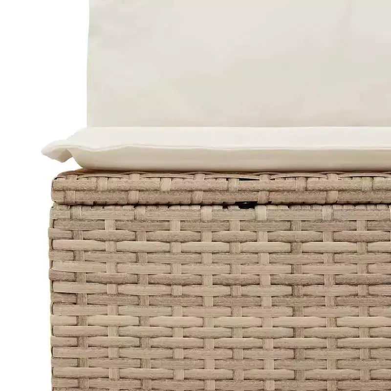 vidaXL Salon de jardin 9 pcs avec coussins résine tressée beige