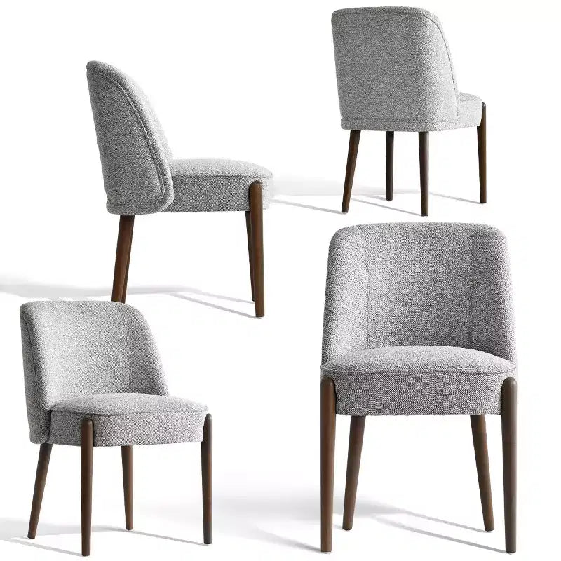 Ensemble de salle à manger moderne 5 pièces pour 4 personnes, table ronde anthracite avec 4 chaises de salle à manger rembourrées avec pieds en bois pour salle à manger ou ferme-Panipeachy