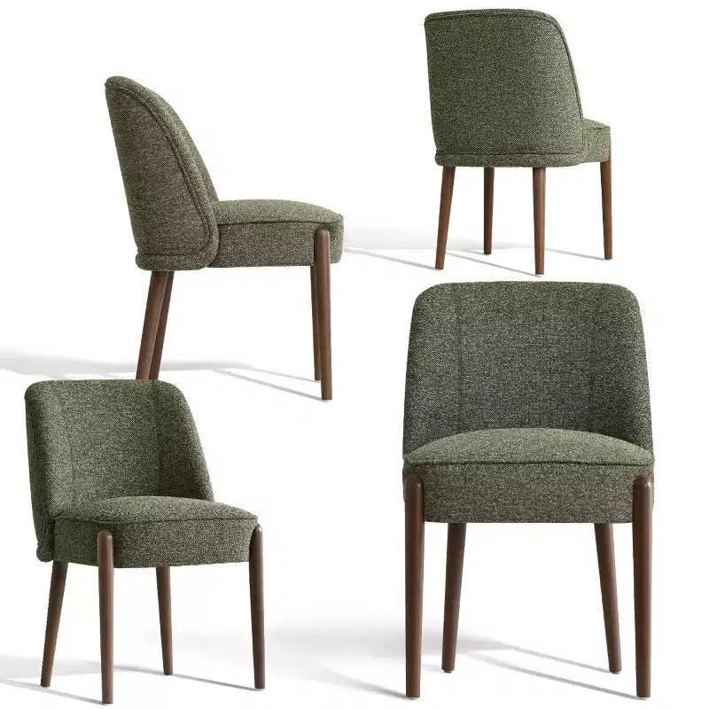 Ensemble de salle à manger moderne 5 pièces pour 4 personnes, table ronde anthracite avec 4 chaises de salle à manger rembourrées avec pieds en bois pour salle à manger ou ferme-Panipeachy