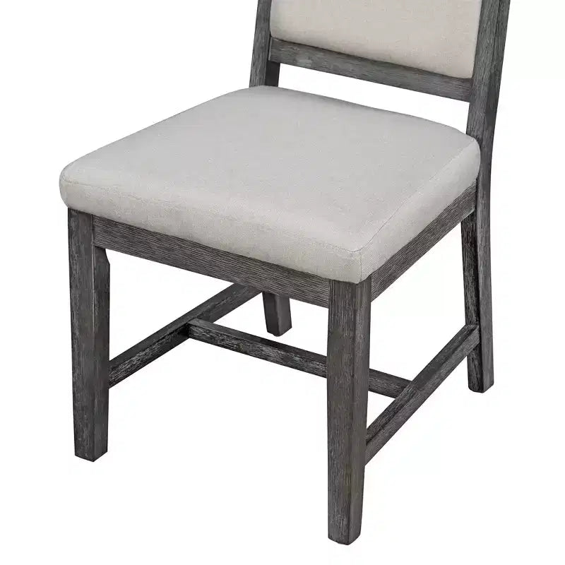 Ensemble de salle à manger 5 pièces de style ferme pour 4 personnes, comprenant une table à manger ronde extensible en bois massif et 4 chaises rembourrées pour la cuisine
