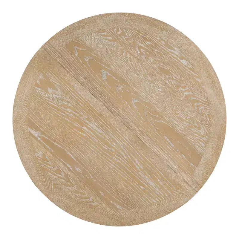 Ensemble de salle à manger 5 pièces de style ferme pour 4 personnes, comprenant une table à manger ronde extensible en bois massif et 4 chaises rembourrées pour la cuisine