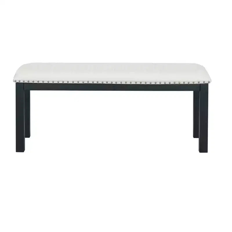 Ensemble de salle à manger extensible de ferme pour 6 personnes, table de cuisine rectangulaire en bois massif avec rallonge amovible, 4 chaises rembourrées et banc