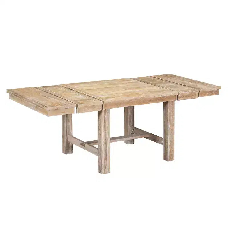 Ensemble de salle à manger extensible de ferme pour 6 personnes, table de cuisine rectangulaire en bois massif avec rallonge amovible, 4 chaises rembourrées et banc