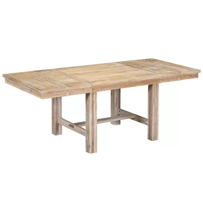 Ensemble de salle à manger extensible de ferme pour 6 personnes, table de cuisine rectangulaire en bois massif avec rallonge amovible, 4 chaises rembourrées et banc