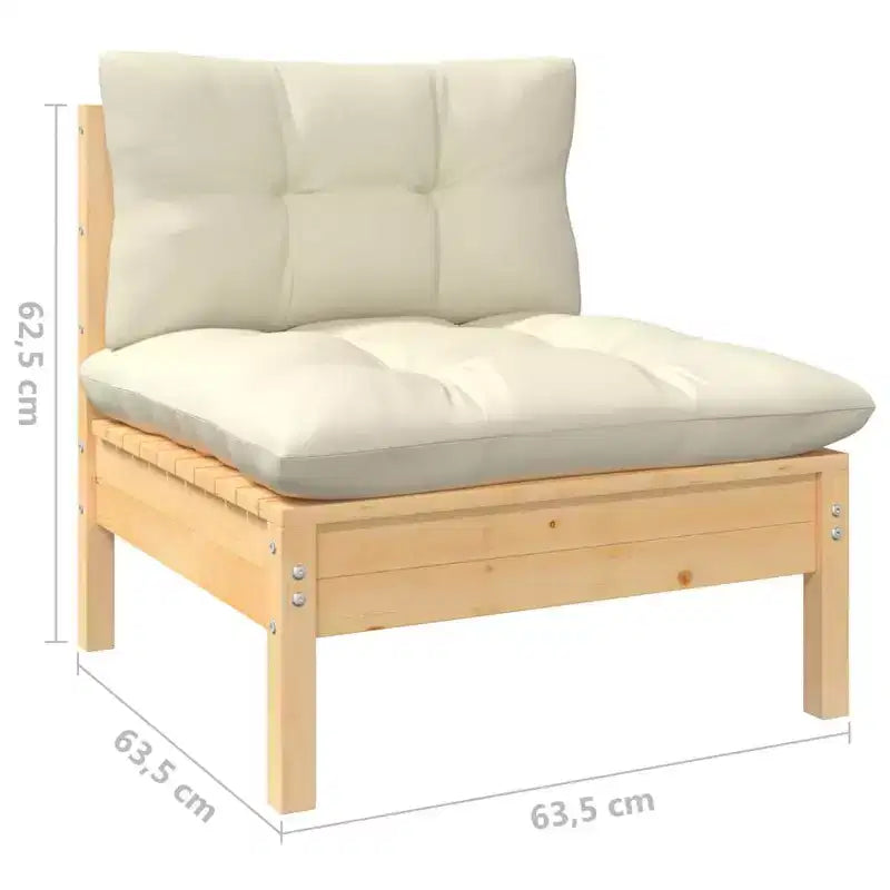 vidaXL Ensemble de jardin en pin massif 5 pièces avec coussins multicolores