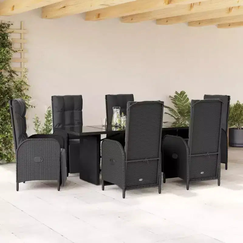 vidaXL Salon de jardin avec coussins en résine tressée