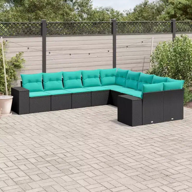 vidaXL Ensemble de canapés de jardin résine tressée, acier revêtu par poudre, polyester