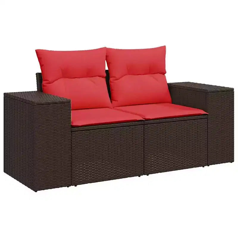 vidaXL Ensemble de canapés de jardin résine tressée, acier revêtu par poudre, polyester