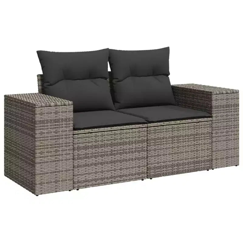 vidaXL Ensemble de canapés de jardin résine tressée, acier revêtu par poudre, polyester
