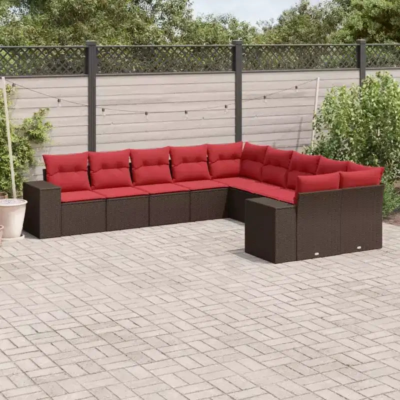 vidaXL Ensemble de canapés de jardin résine tressée, acier revêtu par poudre, polyester
