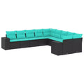 vidaXL Patio Sofa Set PE rattan, powder-coated steel, polyester
