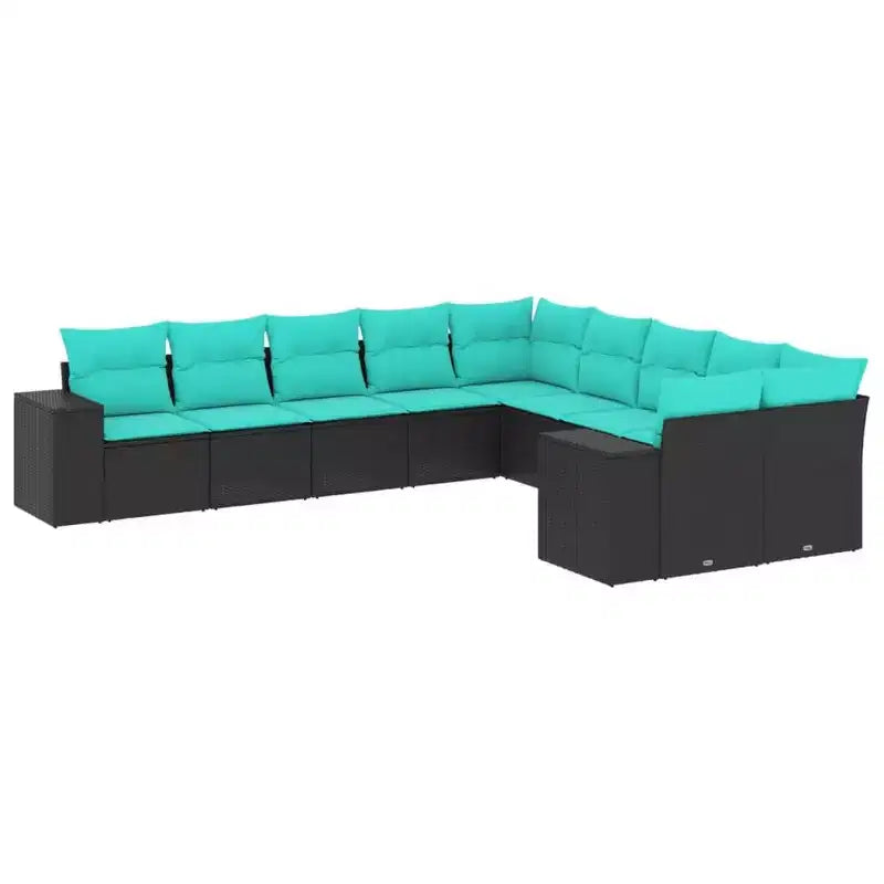 vidaXL Patio Sofa Set PE rattan, powder-coated steel, polyester