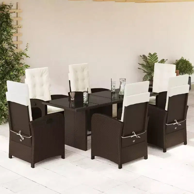 vidaXL Ensemble repas d'extérieur avec coussins en plusieurs coloris
