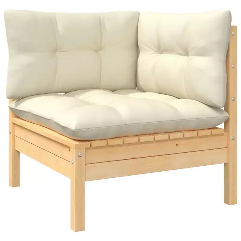 vidaXL Salon de jardin avec coussins – Bois de pin robuste