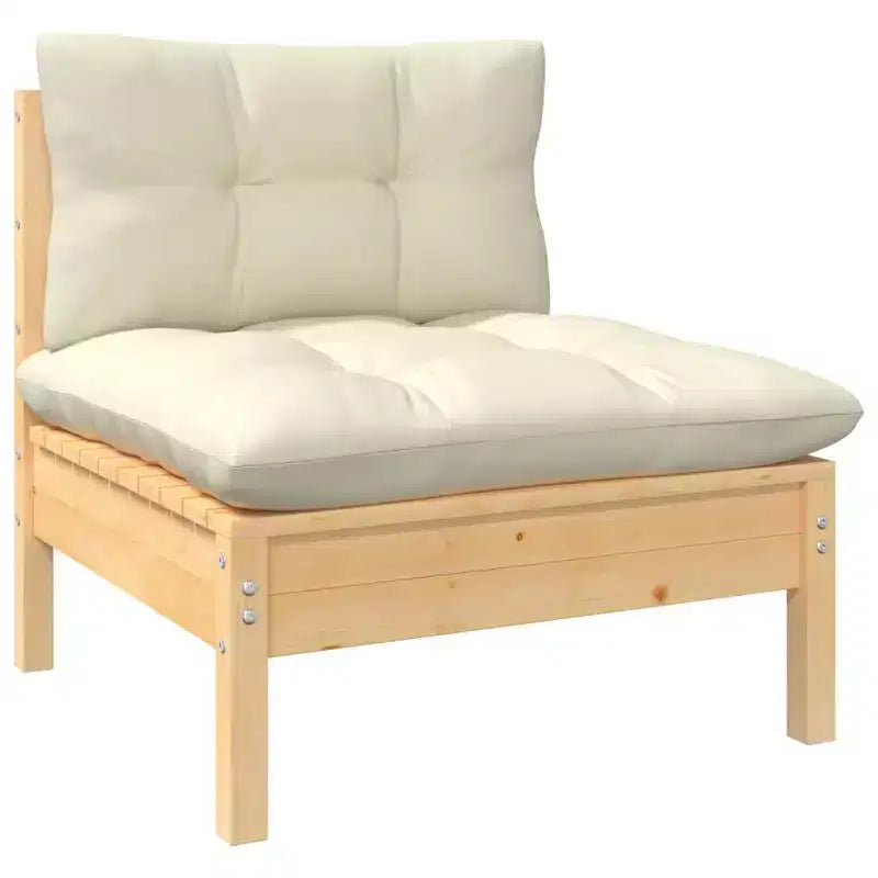 vidaXL Salon de jardin avec coussins – Bois de pin robuste