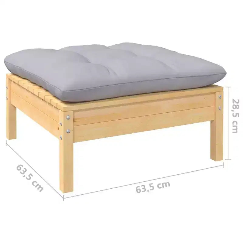 vidaXL Salon de jardin avec coussins – Bois de pin robuste