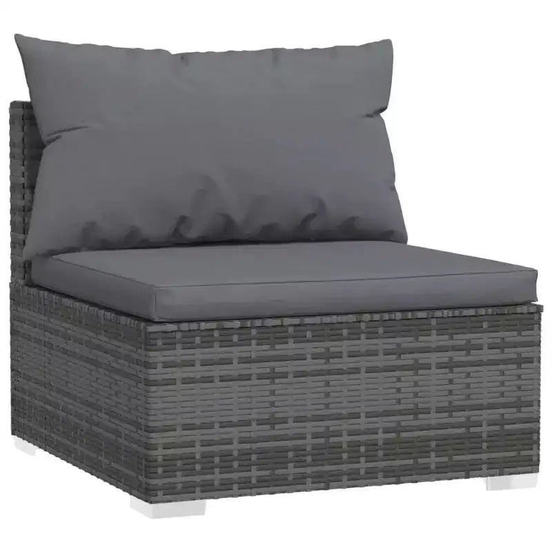 vidaXL Salon de jardin avec coussins en résine tressée