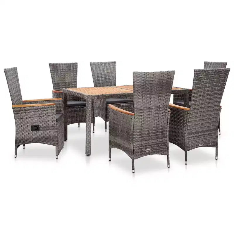 vidaXL Patio Dining Set Outdoor Table and Chairs Furniture Set Poly Rattan