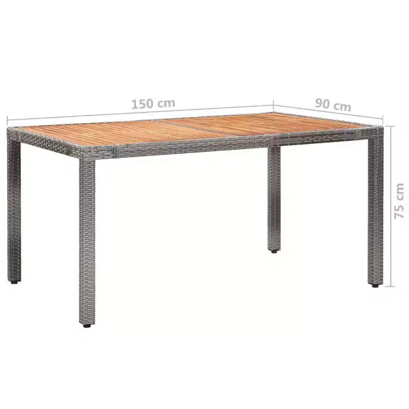 vidaXL Salon de Jardin Ensemble Table et Chaises Mobilier de Jardin en Résine Tressée