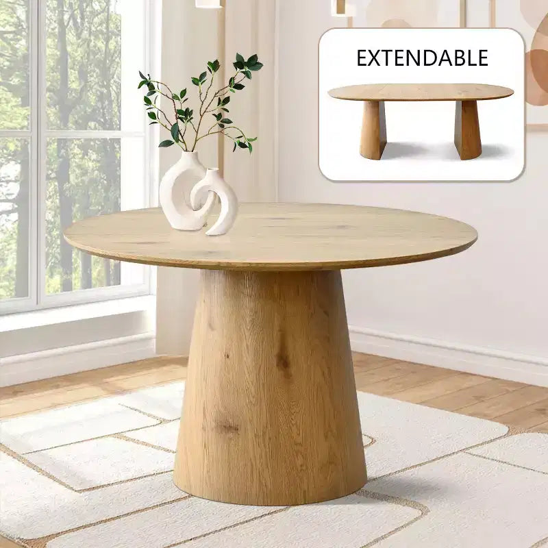 Ensemble de salle à manger ovale extensible 3-en-1 avec 6 chaises rembourrées en chenille et pieds en métal doré, Meuble de salle à manger polyvalent - Panipeachy