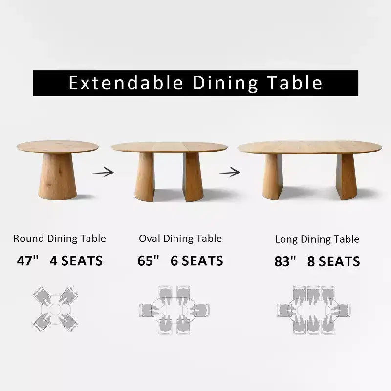 Ensemble de salle à manger ovale extensible 3-en-1 avec 6 chaises rembourrées en chenille et pieds en métal doré, Meuble de salle à manger polyvalent - Panipeachy