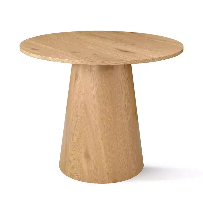 Ensemble de salle à manger rond 5 pièces, table à piédestal de 89 cm et chaises de salle à manger rembourrées avec dossiers en rotin, idéal pour la salle à manger - Panipeachy