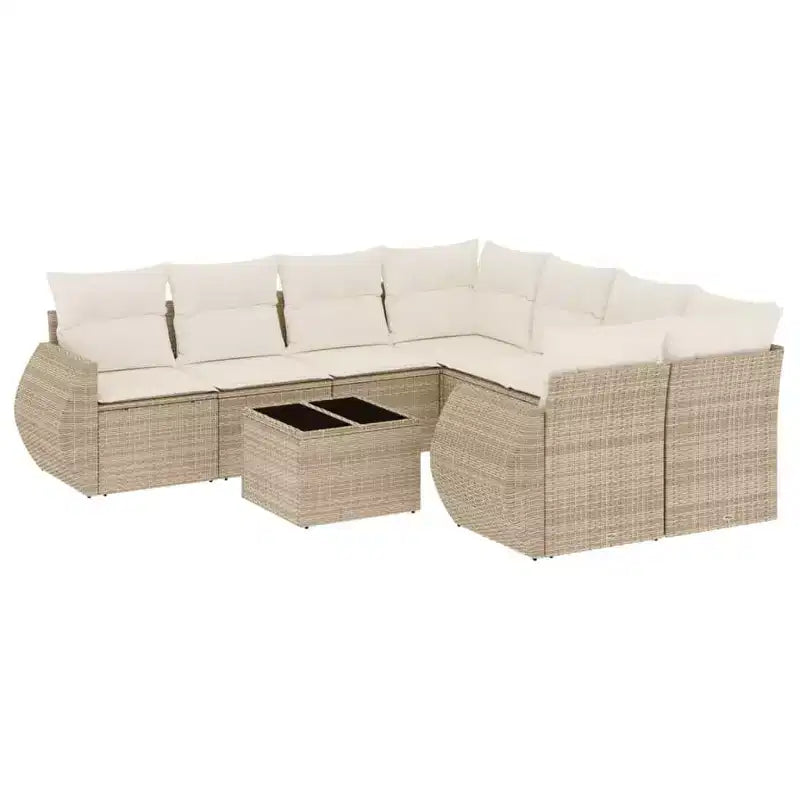 vidaXL Salon de jardin avec coussins - Mobilier d'extérieur moderne en résine tressée