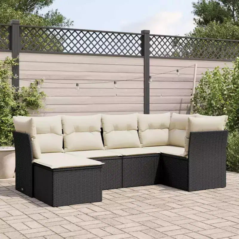 vidaXL Salon de jardin en résine tressée, acier revêtu par poudre, polyester