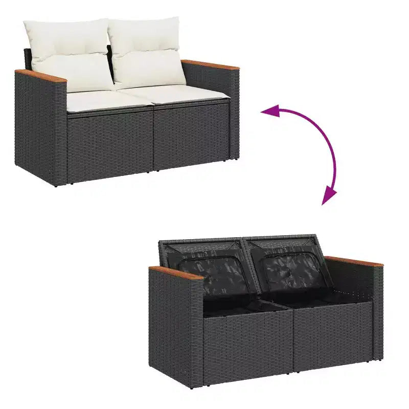 vidaXL Ensemble de canapés de jardin avec coussins pour la détente en plein air