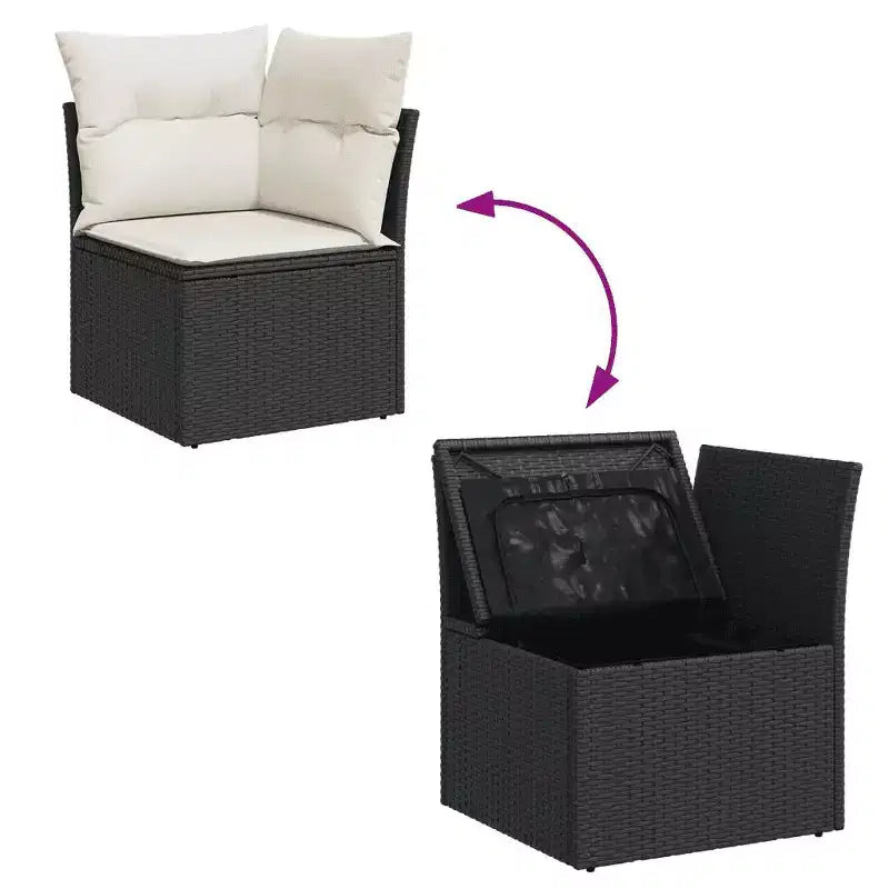 vidaXL Salon de jardin - Résine tressée avec coussins